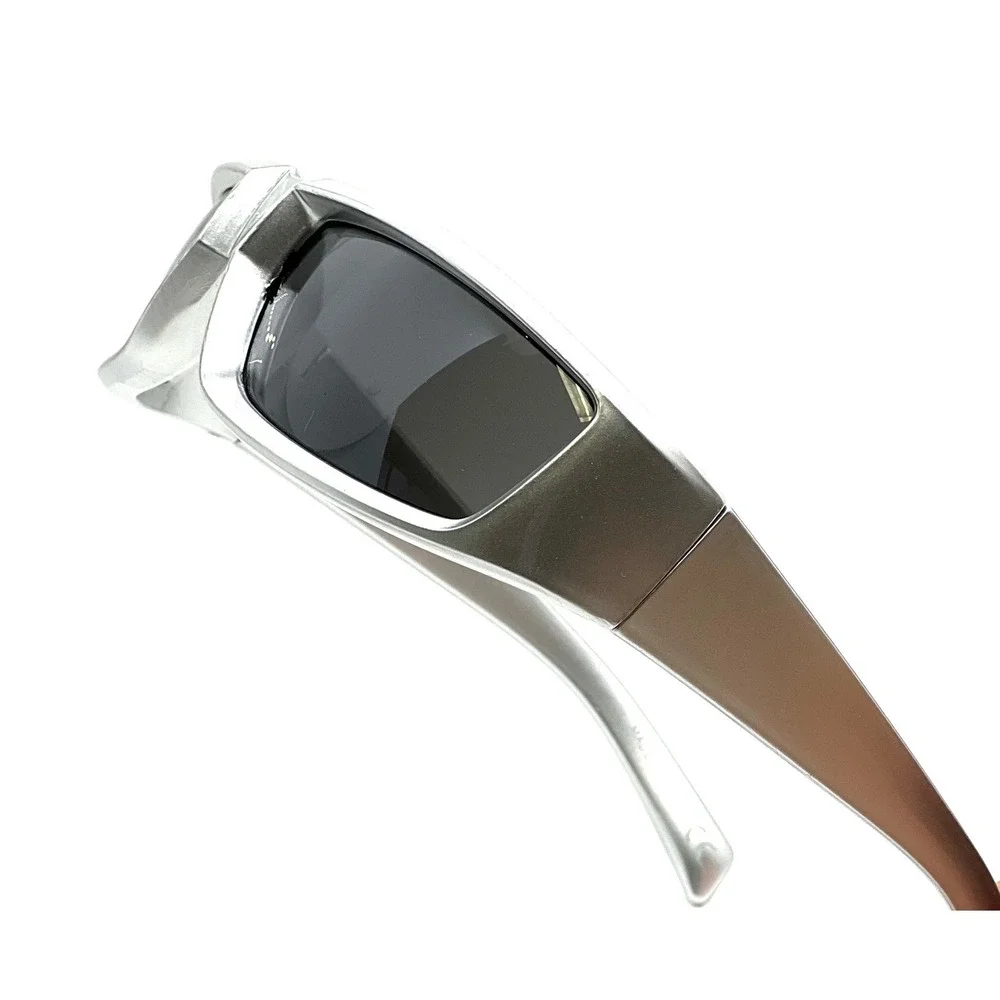 Silver Metallic Sunglasses Shield Sun Glasses Sport Riding‎ Mirror Driving UV400